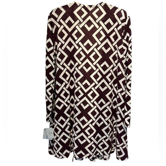 NWT LulaRoe Women’s Brown/Burgundy/Cream Caroline” Long Sleeve Cardigan - XL - Picture 2 of 8